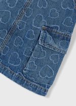 Mayoral Φουστα σαλοπετα denim φαρδια καρδια Μεσαιο κοριτσι - Image 4