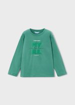 Mayoral T-Shirt μακρυμανικο basic λαχανι Μεσαιο αγορι