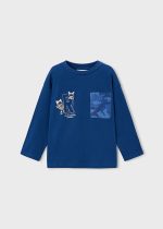 Mayoral T-Shirt μακρ/κο τσεπη μπλε σκουρ Μεσαιο αγορι