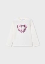 Mayoral T-Shirt μακρυμανικο εκρου-μωβ Μεσαιο κοριτσι - Image 2