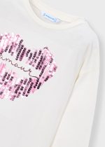 Mayoral T-Shirt μακρυμανικο εκρου-μωβ Μεσαιο κοριτσι - Image 4
